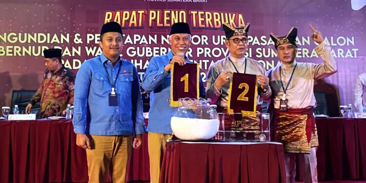 Sorak-Teriak Warnai Undian, ini Nomor Urut Paslon Pilgub Sumbar 2024