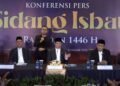 Konferensi pers hasil sidang isbat. [foto : screenshoot]