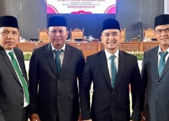 Dari Kiri Ketua Fraksi PKB, Heri Saputra, SE. MM Anggota Fraksi PKB, Sugiono, Sekretaris Fraksi PKB Chuyang Boy, S.Si dan anggota Fraksi Irzal Rianto
