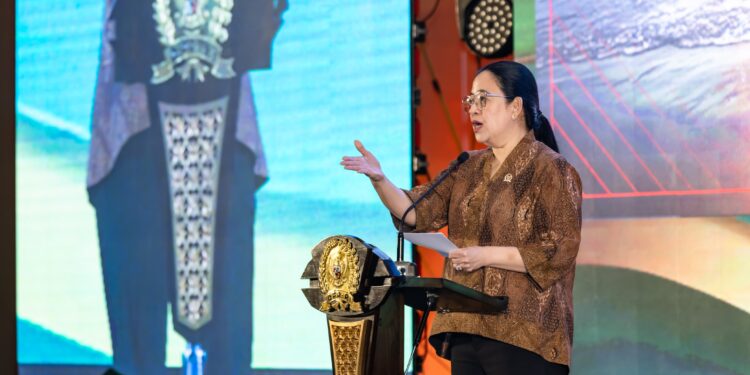 Ketua DPR RI, Puan Maharani saat menghadiri Rapimnas Dekopin. Senin, (26/05/2025) [foto : ist]