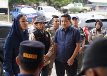 Ketua DPRD Dharmasraya meninjau korban terdampak banjir di Kecamatan Koto Besar, Nagari Abai Siat, Senin (3/3/2025).