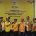 Khairunnas saat menyerahkan berkas persyaratan menjadi bakal calon ketua DPD Golkar Sumbar. Sabtu, (28/06/2025) [foto : sci/yrp]