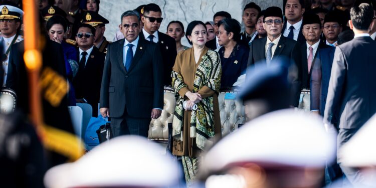 Ketua DPR RI, Puan Maharani saat menghadiri HUT Bhayangkara ke-79. [foto : ist]