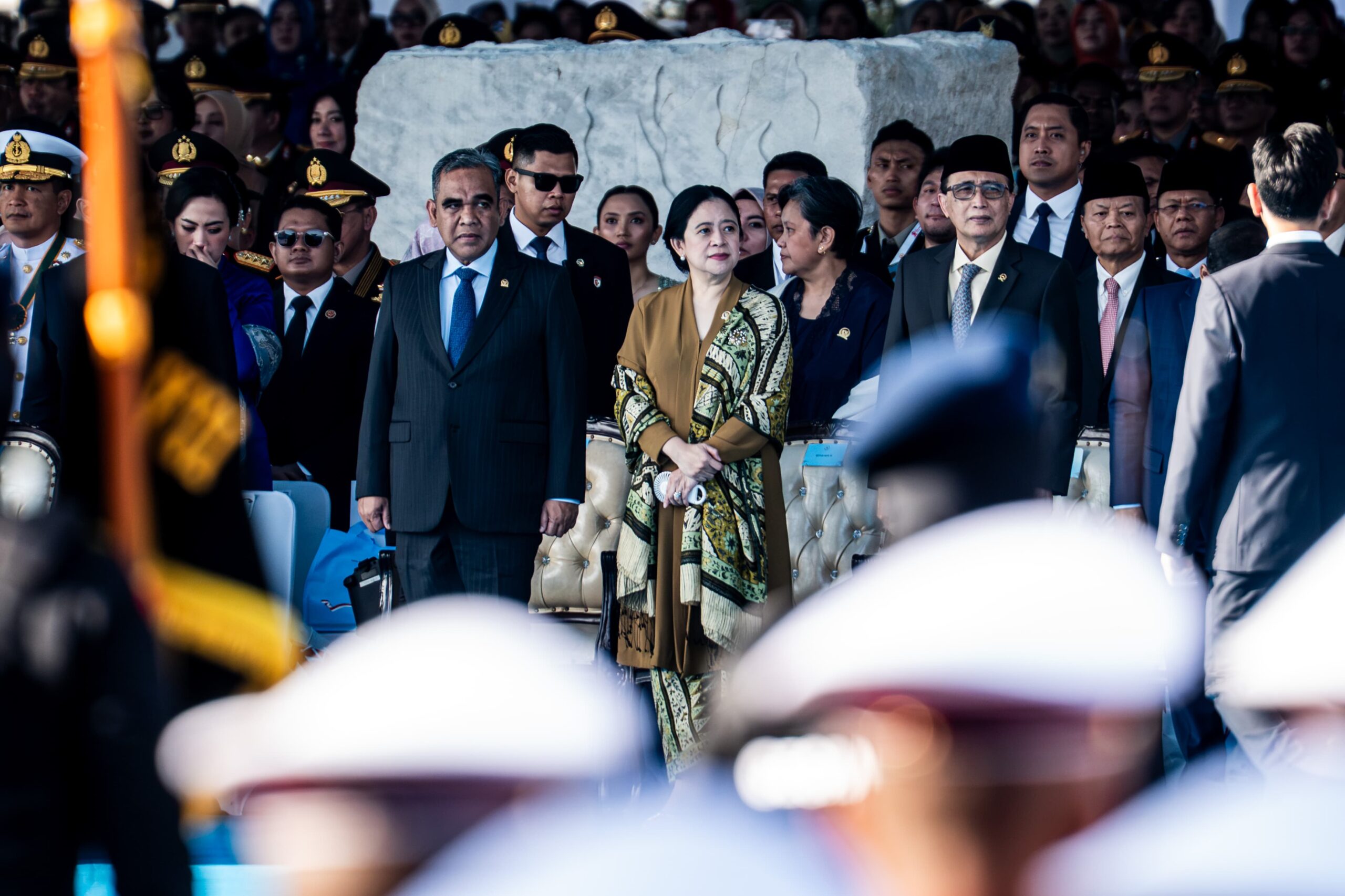 Ketua DPR RI, Puan Maharani saat menghadiri HUT Bhayangkara ke-79. [foto : ist]