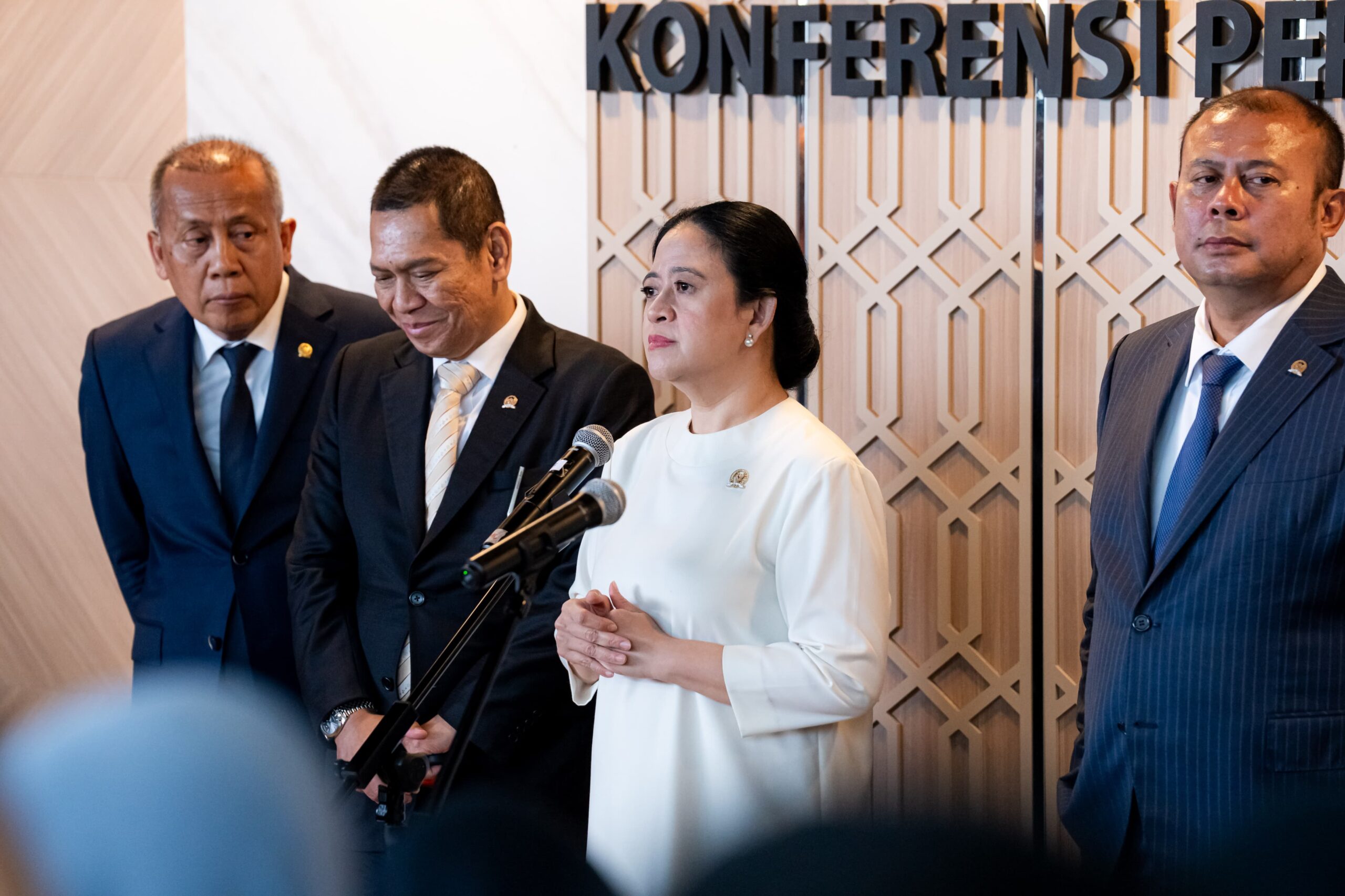 Ketua DPR RI, Puan Maharani saat konferensi Pers. [foto : ist]