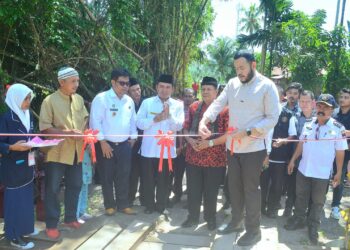 Wali Kota Padang, Fadly Amran resmikan jembatan di Pasa Lalang.[foto : ist]
