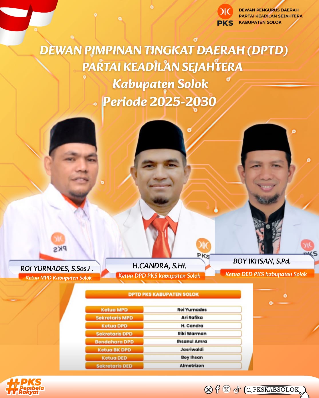 Pengurus DPD PKS Kabupaten Solok.[foto : ist]