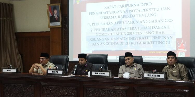 Ranperda Perubahan APBD 2025 Disahkan, Pemko Bukittinggi Siap Jalankan Program Prioritas
