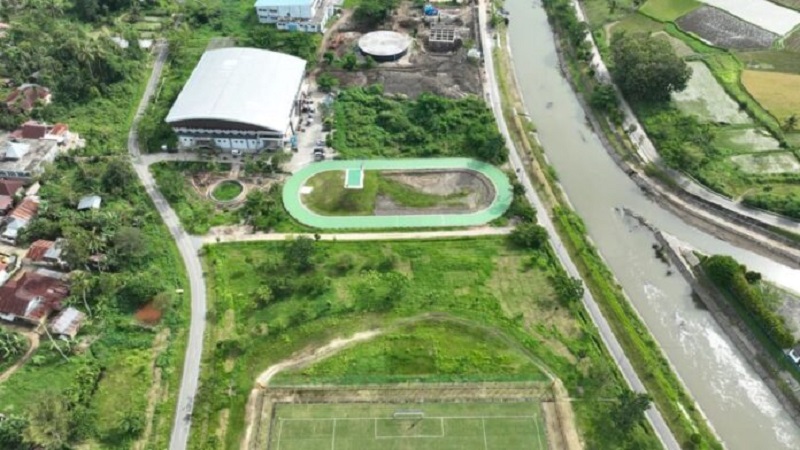 Foto udara memperlihatkan sebagian Kawasan Batang Agam, Payakumbuh, yang tengah ditata sebagai Riverfront City, Rabu (10/09/2025). (Foto: Ist)