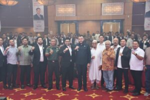 Wali Kota Padang Fadly Amran membuka secara resmi, Musyawarah Cabang (Muscab) VI Badan Pengurus Cabang (BPC) Himpunan Pengusaha Muda Indonesia (HIPMI) Kota Padang di Premier Basko Hotel Padang, Senin (27/10).(Foto:Ist)