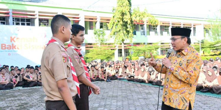 Wakil Wali Kota Padang Maigus Nasir, menegaskan Gerakan Pramuka merupakan salah satu organisasi kesiswaan yang mendapat prioritas utama negara karena perannya yang strategis dalam membentuk karakter generasi muda.(Foto:Ist)