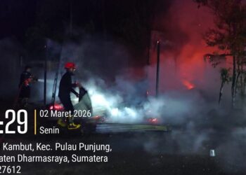 Dua Kebakaran Terjadi di Kabupaten Dharmasraya, Kerugian Rp1,1 Miliar