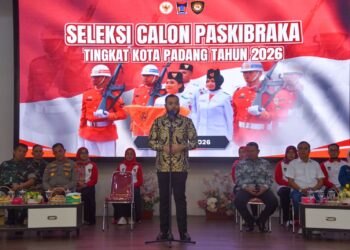 Wali Kota Padang Fadly Amran membuka secara resmi Seleksi Calon Paskibraka Tingkat Kota Padang di Gedung Bagindo Aziz Chan Youth Center, Sabtu (4/4/2026).
