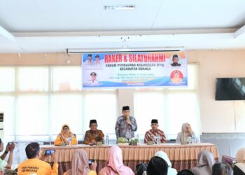 Wakil Wali Kota Padang, Maigus Nasir, saat membuka Rapat Kerja (Raker) dan Silaturahmi Forum Pembauran Kebangsaan (FPK) Kecamatan Kuranji, di Aula Kantor Camat Kuranji, Sabtu (9/5/2026).