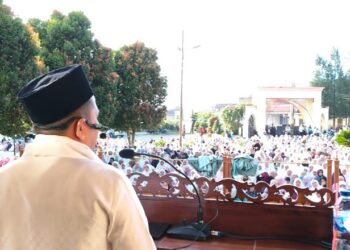 Masjid Ummi Alahan Panjang Jadi Pusat Salat Id, Wabup Solok Sampaikan Pesan Kebersamaan