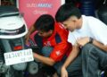 Selebgram sekaligus komika asal Padang, Wahyu Hidayat saat mengikuti rangkaian kegiatan Feders Gathering.[foto:ist]