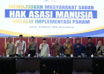 Wakil Wali Kota Padang Maigus Nasir menghadiri,  kegiatan Implementasi Penghormatan, Perlindungan, Pemenuhan, Penegakan, dan Pemajuan Hak Asasi Manusia (P5HAM) di Provinsi Sumatera Barat