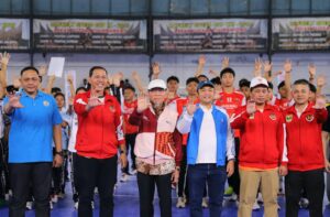 Wakil Wali Kota Padang,Maigus Nasir, membuka pertandingan cabang olahraga (cabor) bola tangan Pekan Olahraga Provinsi (Porprov) Sumatera Barat (Sumbar) XVI Tahun 2026 di Lapangan Rafhely Futsal By Pass Padang, Sabtu (3/10).